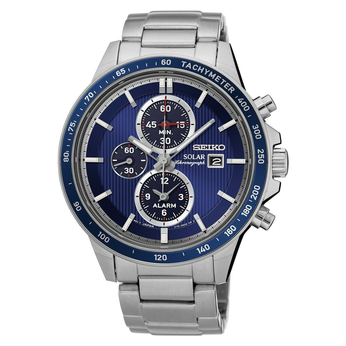 Seiko Men's SSC431 Solar Chronograph Stainless Steel Watch