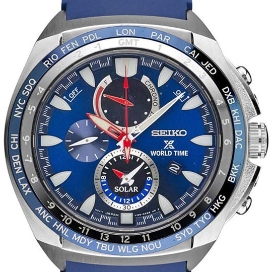 Seiko Men's SSC489 Prospex Chronograph Blue Silicone Watch