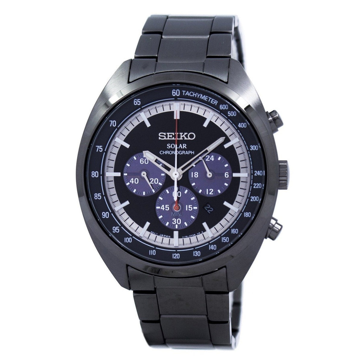 Seiko Men&#39;s SSC623 Solar Chronograph Black Stainless Steel Watch