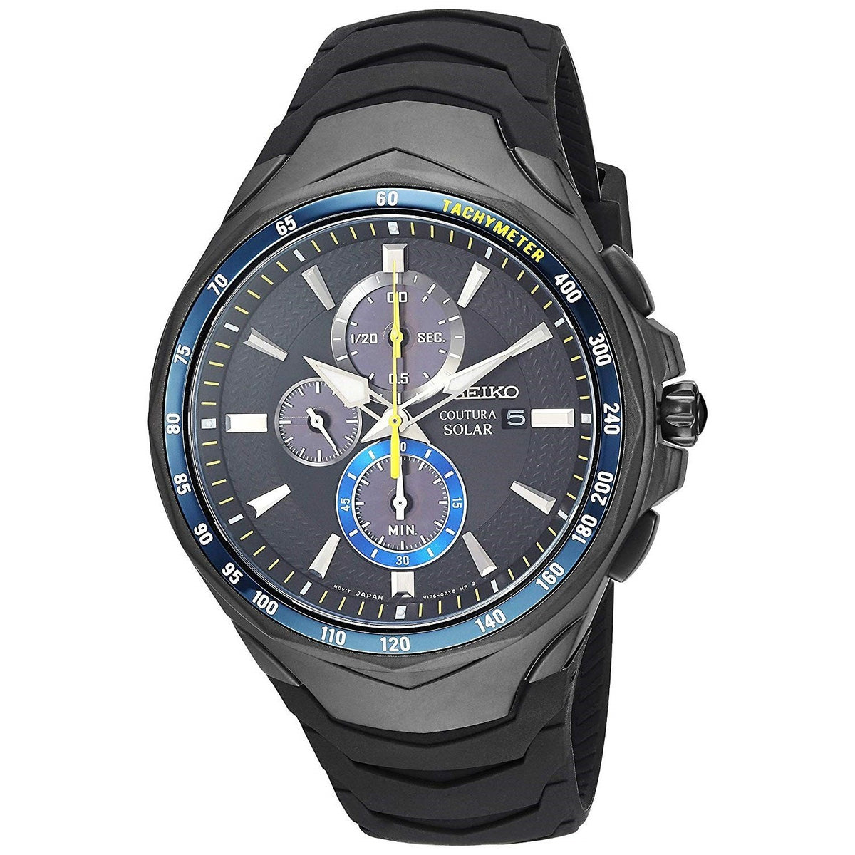 Seiko Men&#39;s SSC697 Coutura Jimmie Johnson Chronograph Black Rubber Watch