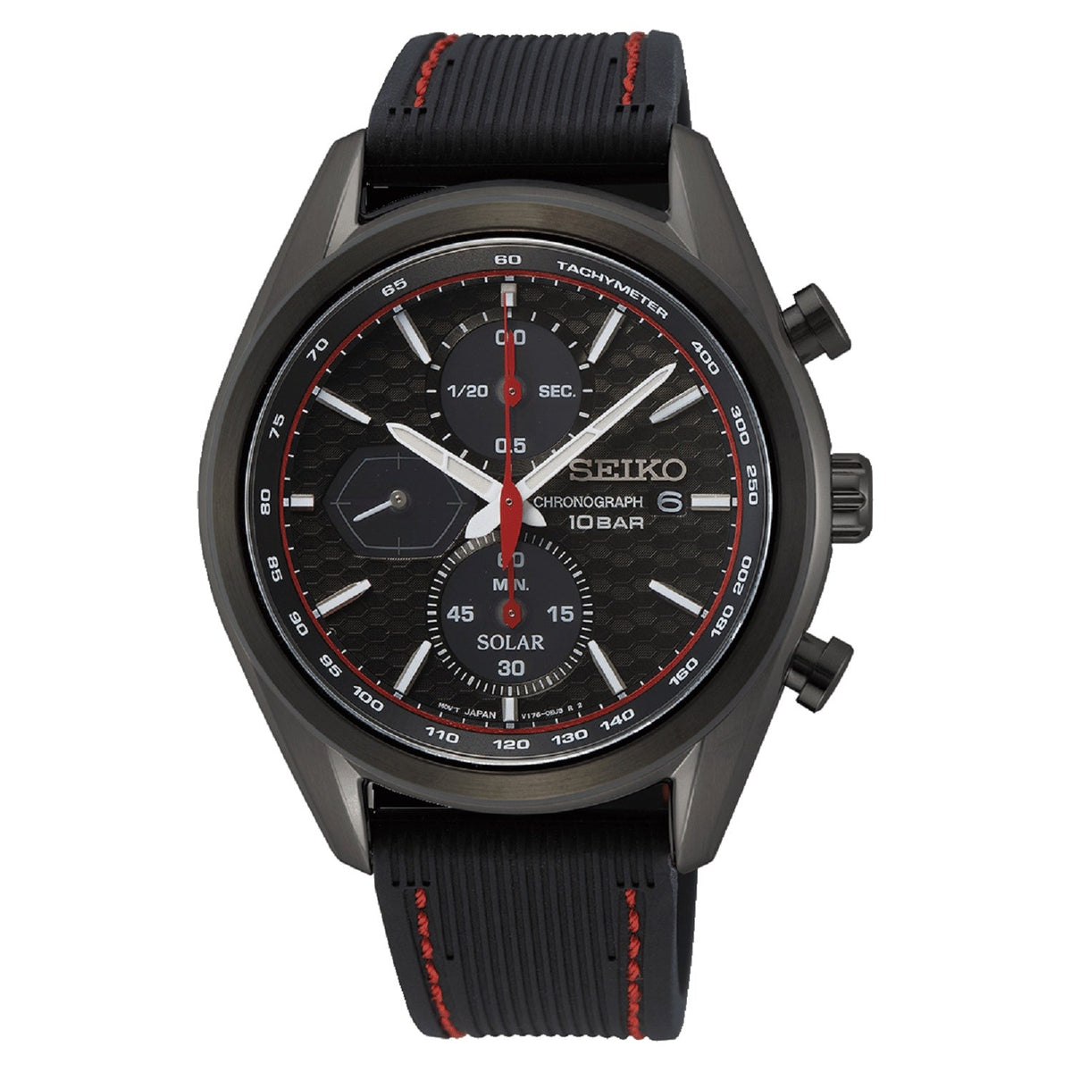Seiko Men's SSC777 Chronograph Chronograph Black Silicone Watch