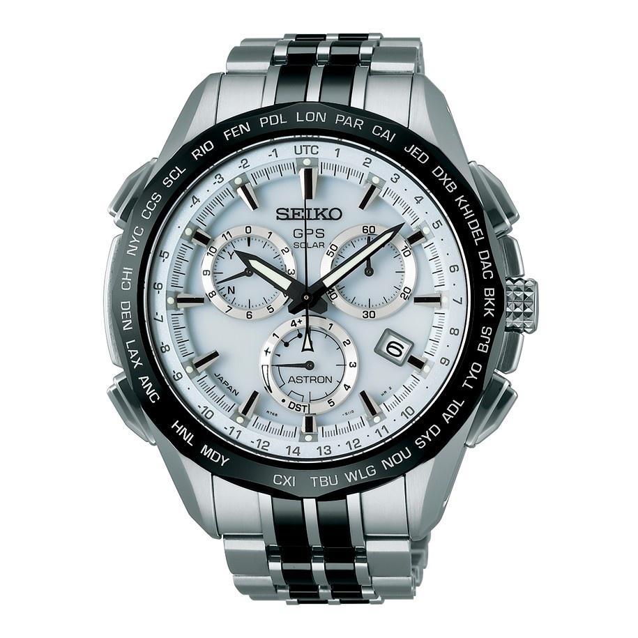 Seiko Men&#39;s SSE001 Astron GPS Solar Limited Edition Chronograph World Time Stainless steel and Ceramic Watch