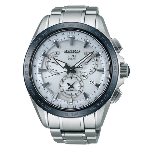 Seiko Men's SSE047 Astron GPS Solar Chronograph World Time Titanium Watch