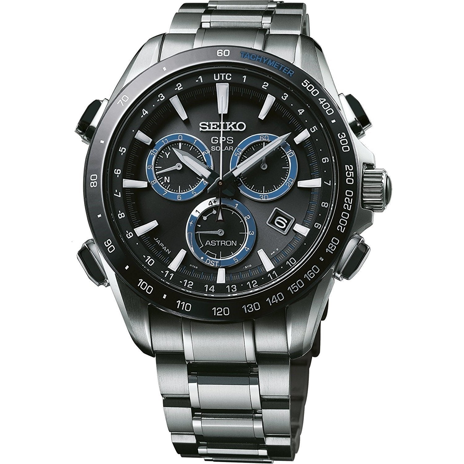 Seiko Men's SSE099 Astron GPS Solar Chronograph Titanium - Bezali