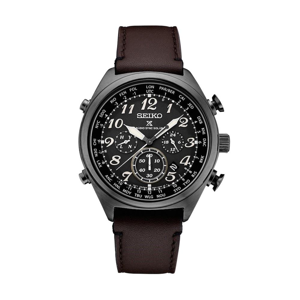 Seiko Men&#39;s SSG015 Prospex Chronograph Brown Leather Watch