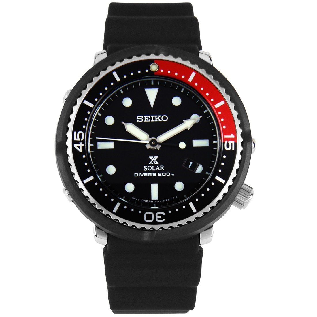 Seiko Men&#39;s STBR009 Prospex Black Silicone Watch