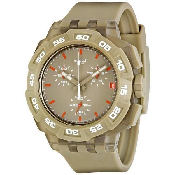Swatch Unisex SUIT400 Chronograph Beige Rubber Watch