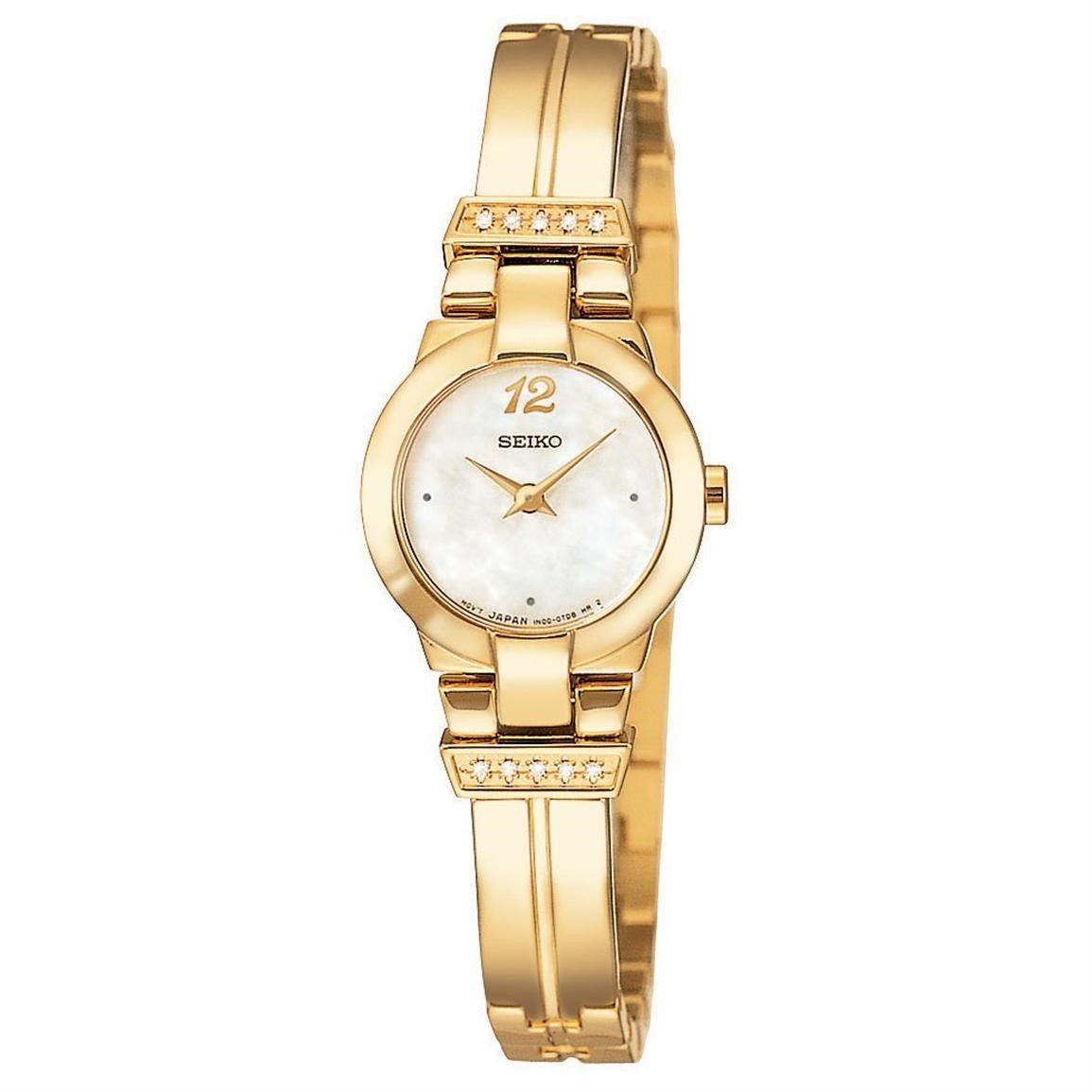 Seiko Women&#39;s SUJD38 Diamond Gold-Tone Stainless Steel Watch