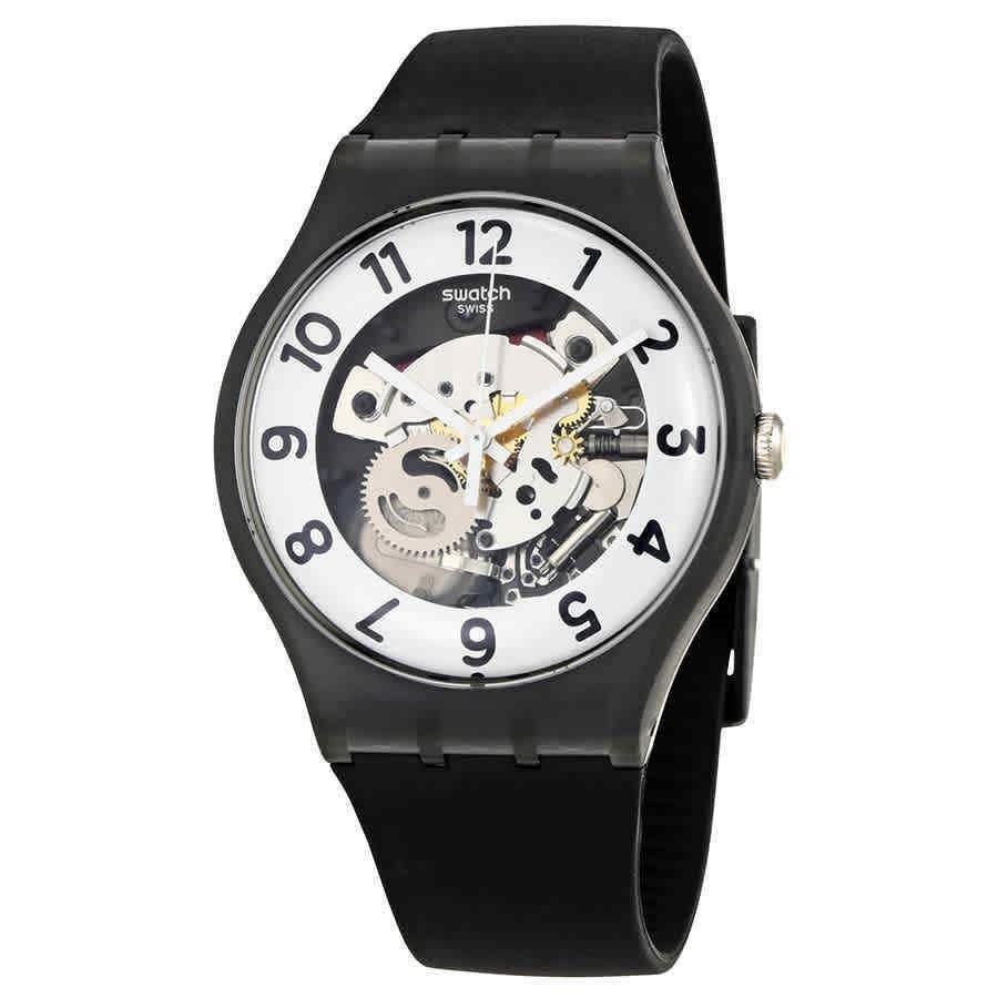 Swatch Men&#39;s SUOB134 Archi-Mix Skeletor Black Silicone Watch