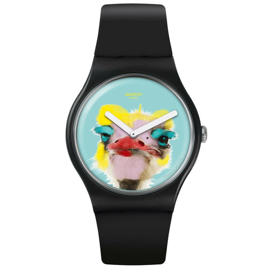 Swatch Men's SUOB159 Blue Sweet Black Silicone Watch