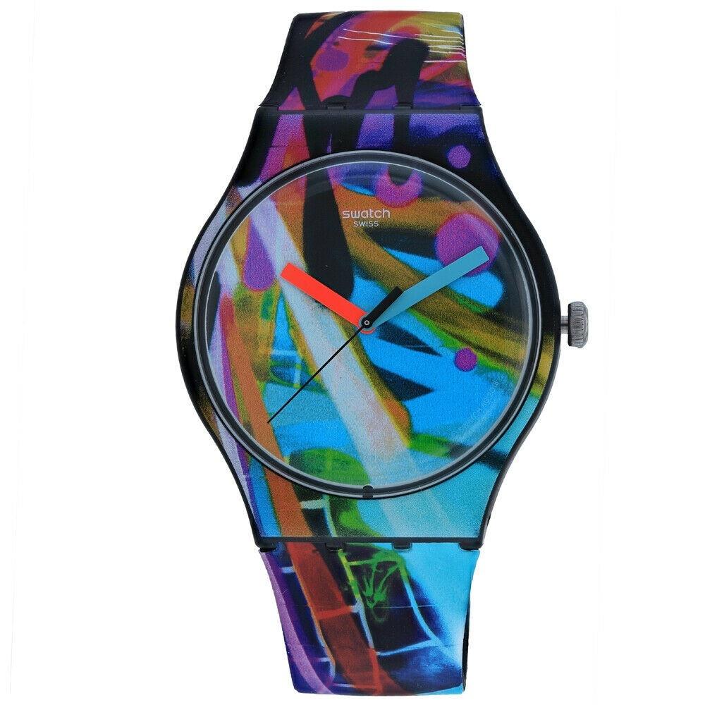 Swatch Men&#39;s SUOB163 City Walls Multicolored Silicone Watch