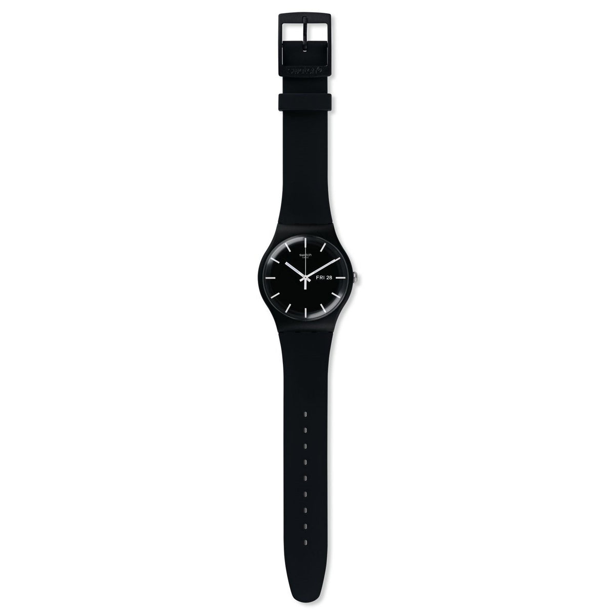 Swatch Unisex SUOB720 Originals Mono Black Black Silicone Watch