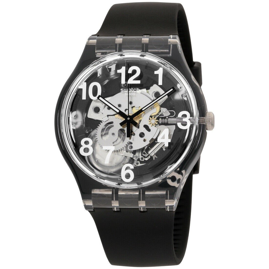 Swatch Men&#39;s SUOK135 Black Board Black Silicone Watch