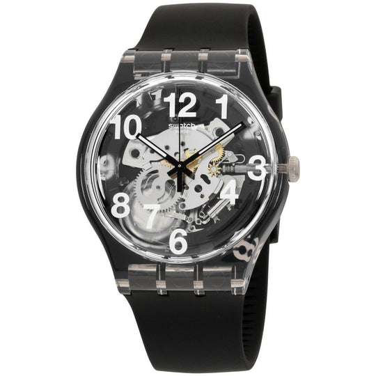 Swatch Men's SUOK135 Black Board Black Silicone Watch