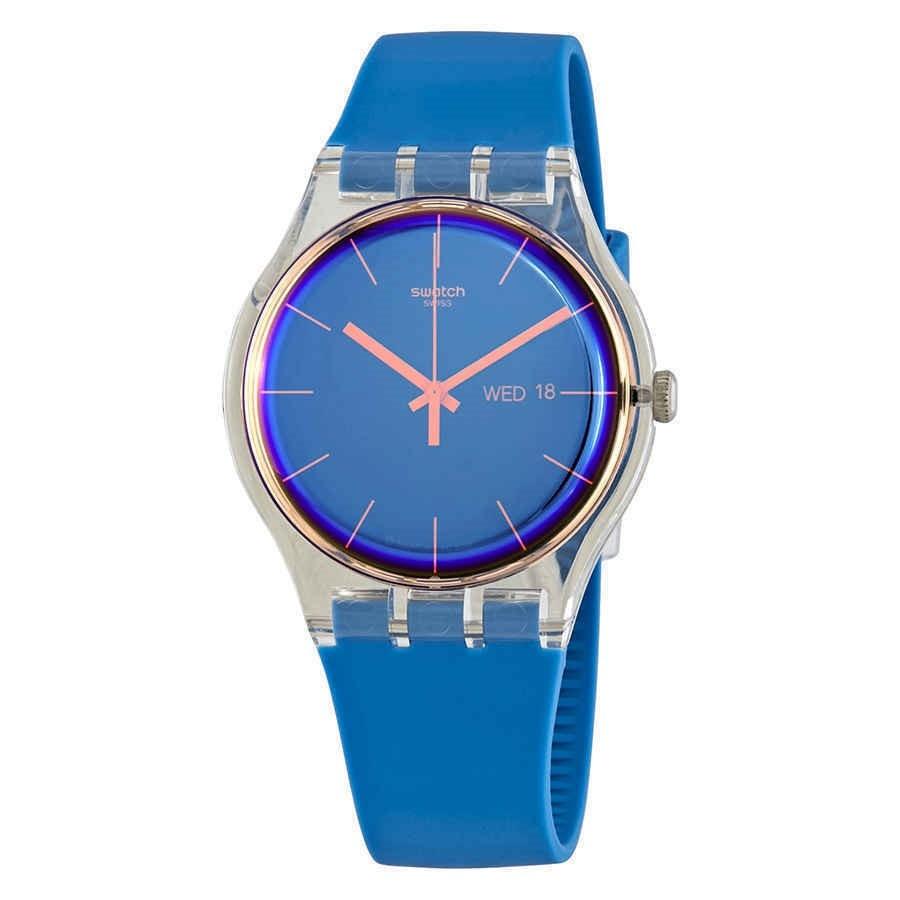 Swatch Men&#39;s SUOK711 Polablue  Blue Silicone Watch