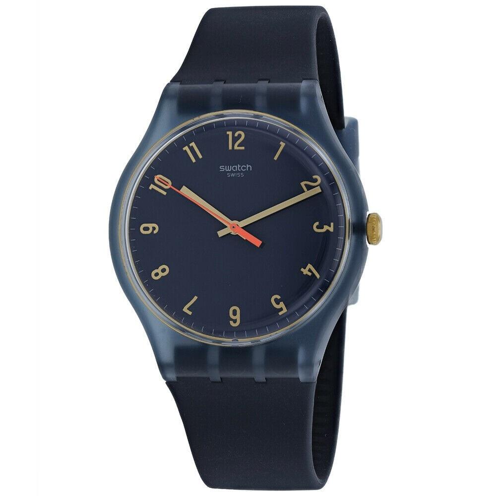 Swatch Men&#39;s SUOM105 Nuit  Blue Silicone Watch