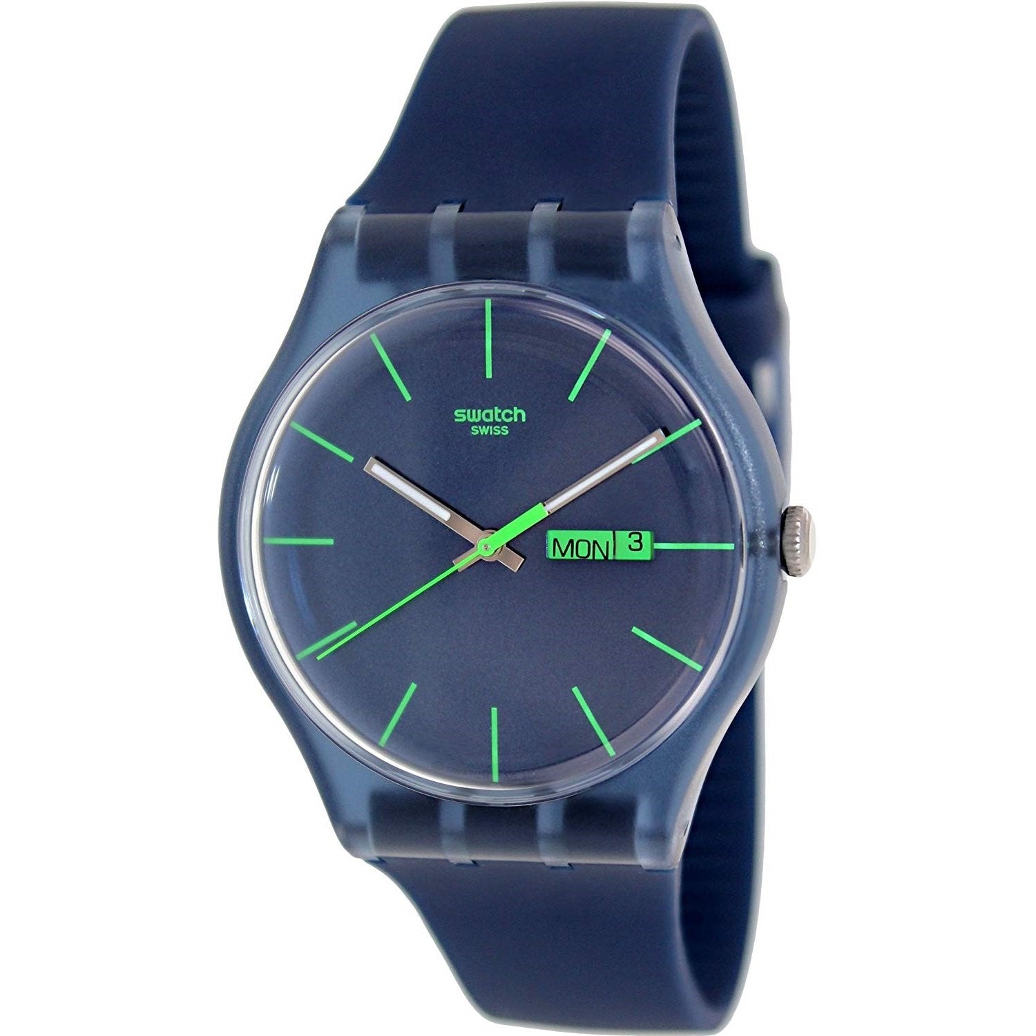 Swatch Unisex SUON700 Rebel Blue Silicone Watch Bezali