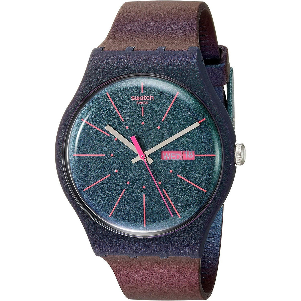 Swatch Men&#39;s SUON708 Gentleman Blue Silicone Watch