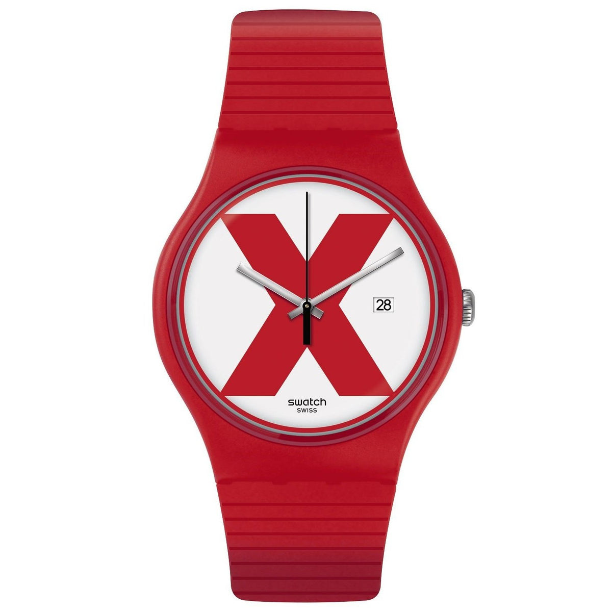 Swatch Men&#39;s SUOR400 XX-Rated Red Silicone Watch