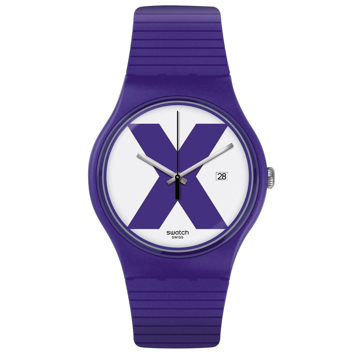Swatch Men&#39;s SUOV401 XX-Rated Purple Silicone Watch