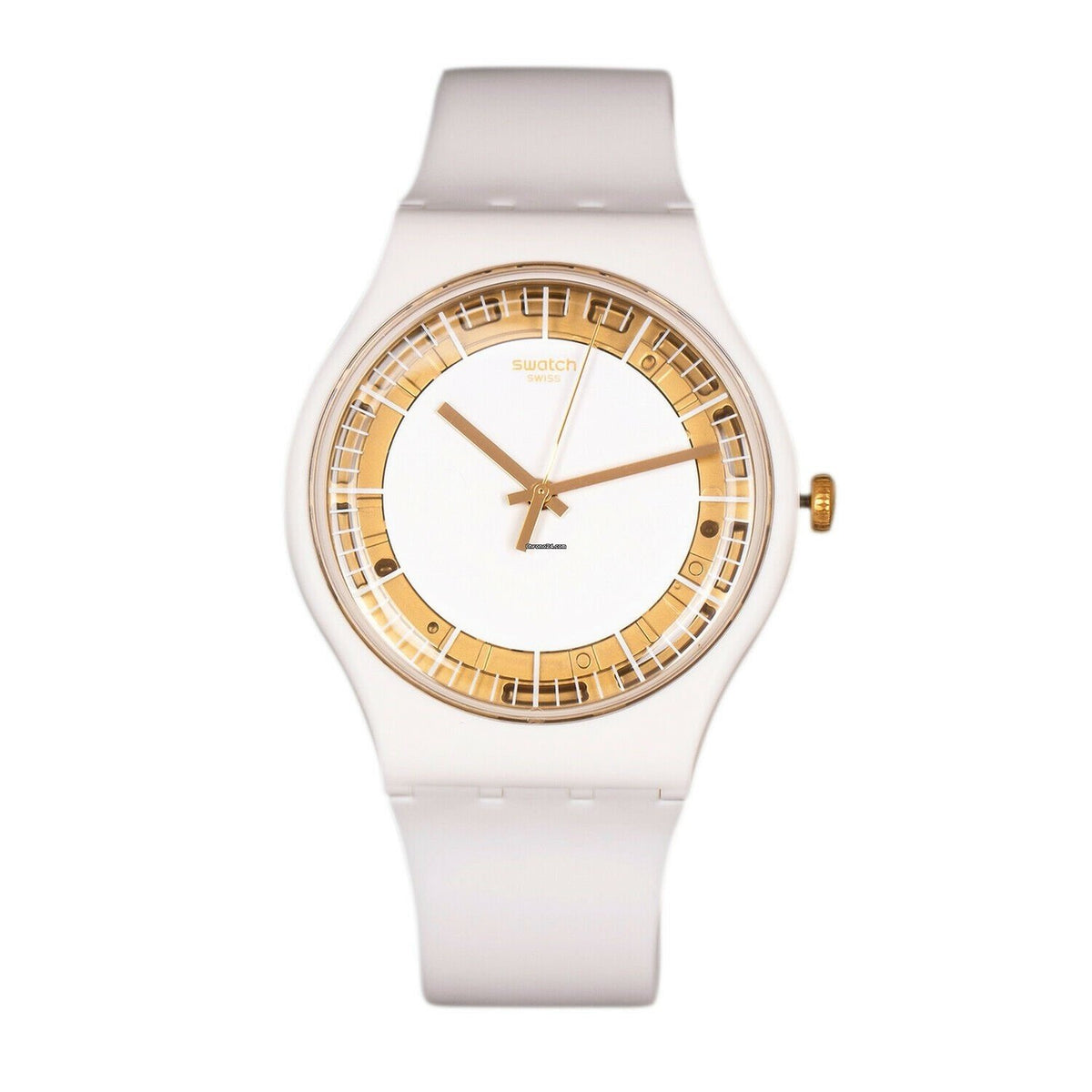 Swatch Men&#39;s SUOW158 Siliwhite  White Silicone Watch