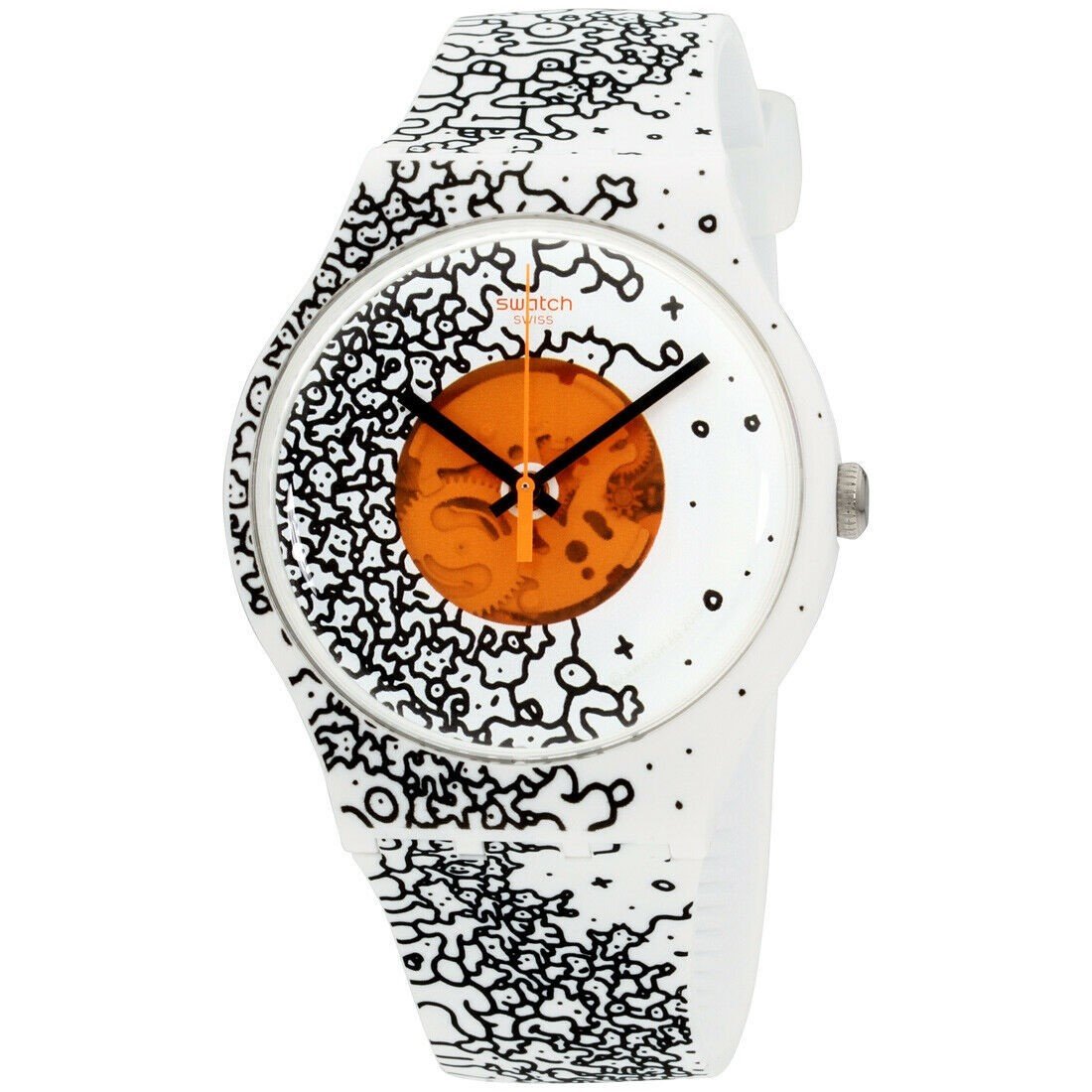 Swatch Unisex SUOW167 Orange Pusher Two-Tone Silicone Watch
