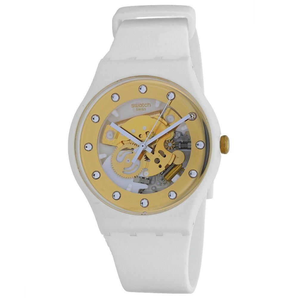 Swatch Unisex SUOZ148 Originals White Silicone Watch