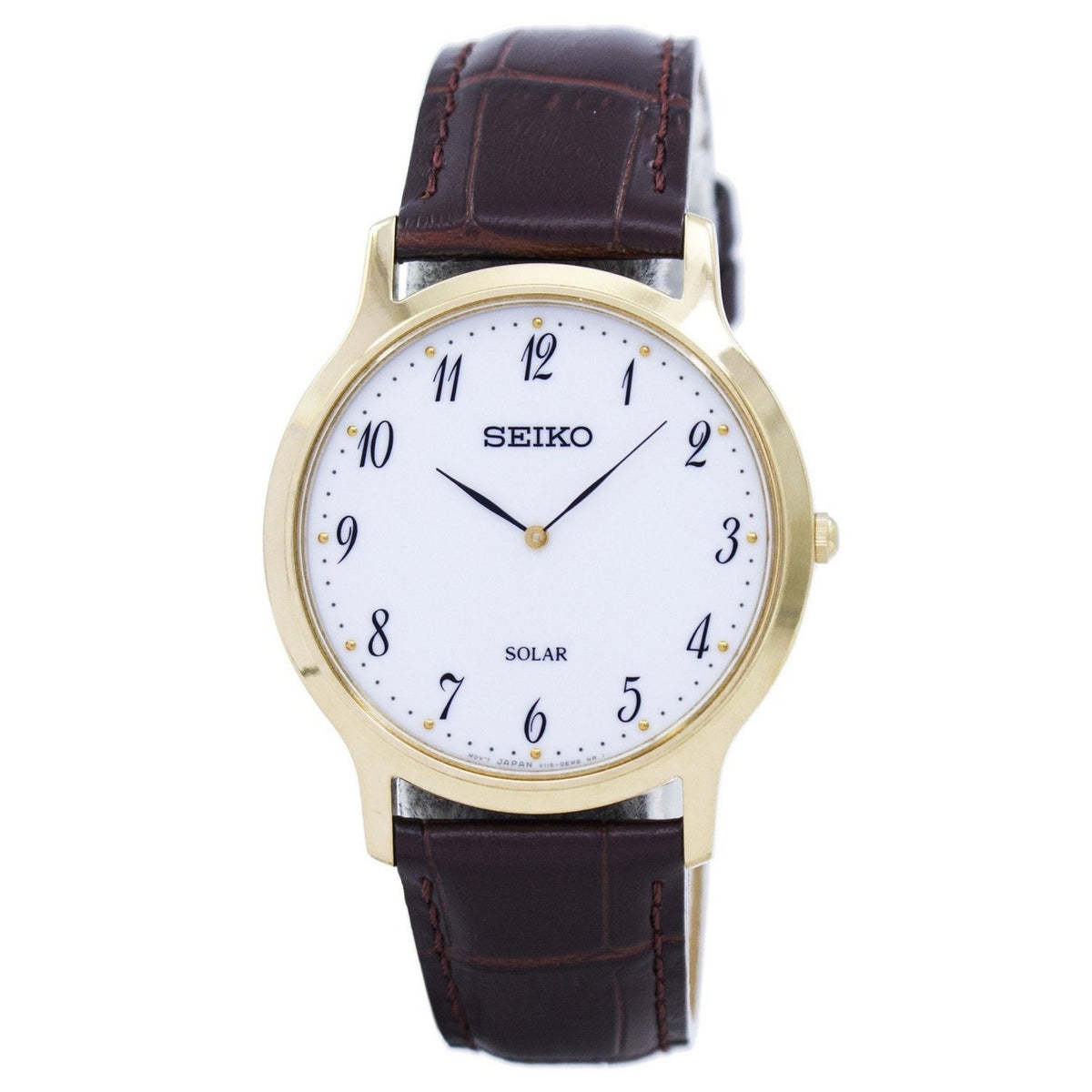 Seiko Men's SUP860 Solar Brown Leather Watch