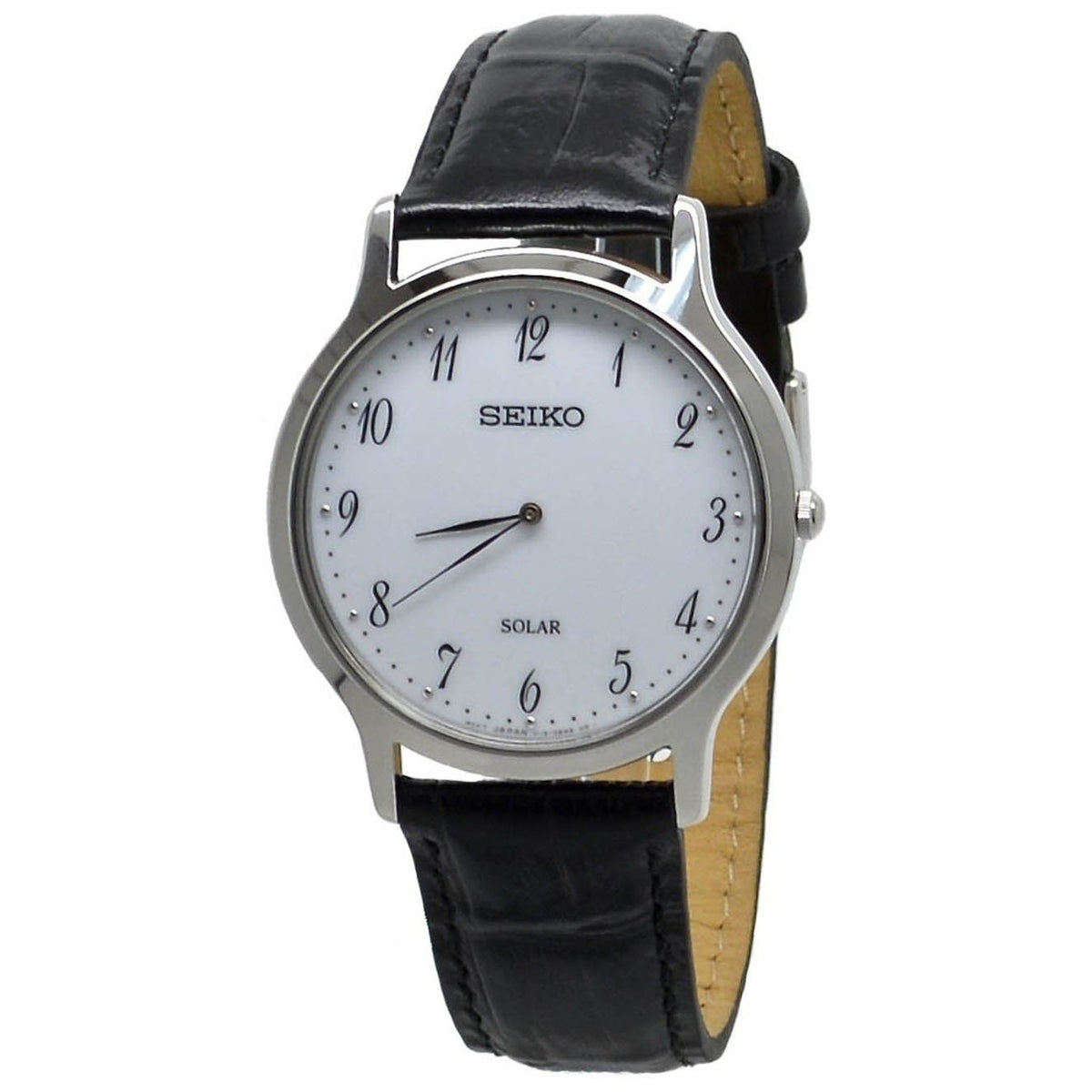 Seiko Men&#39;s SUP863 Solar Black Leather Watch