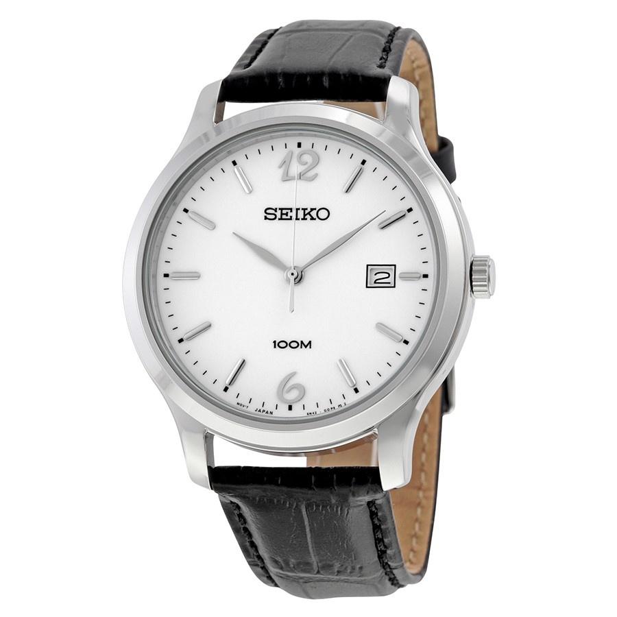 Seiko Men's SUR149 Neo Classic Black Leather Watch