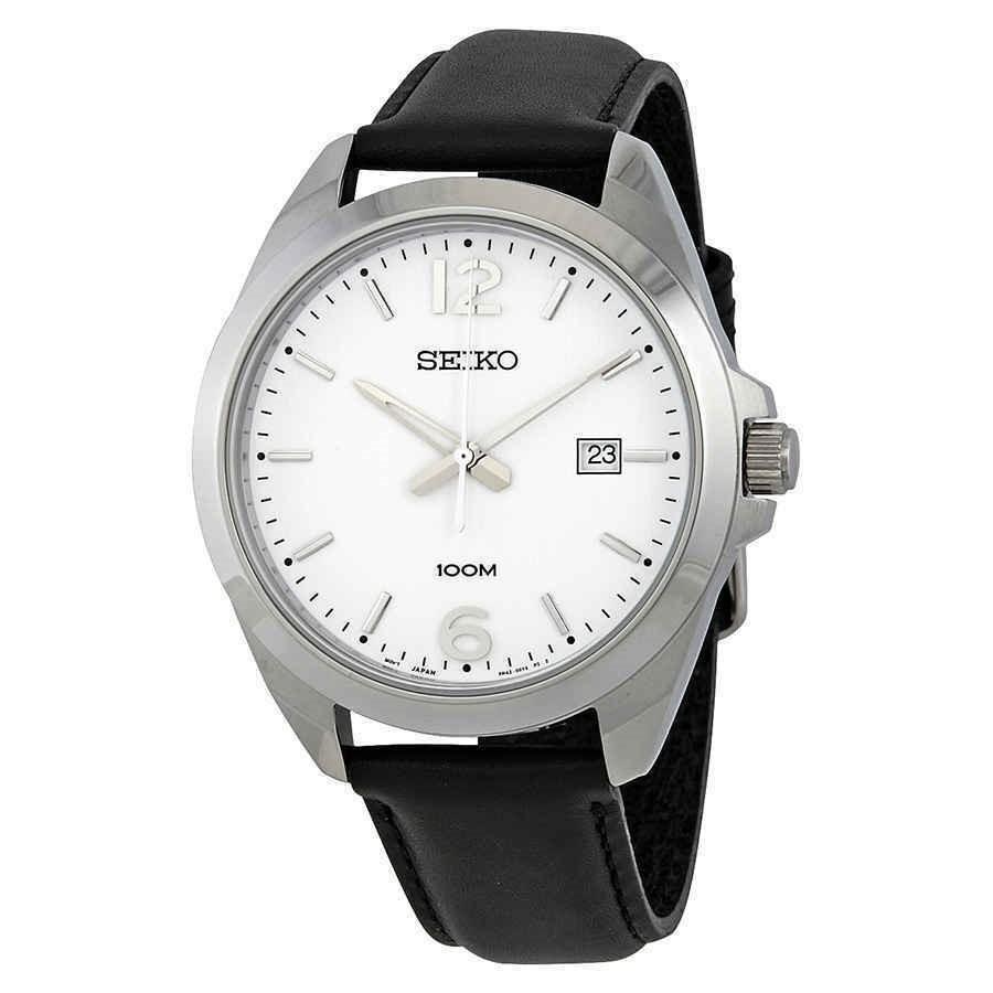Seiko Men's SUR213 Neo Classic Black Leather Watch
