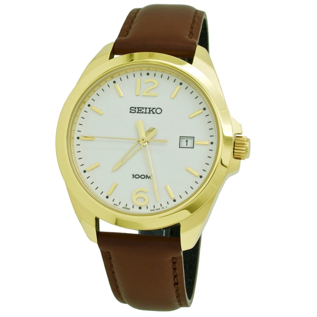 Seiko Men's SUR216 Neo Classic Brown Leather Watch