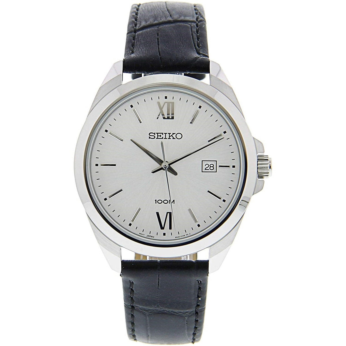 Seiko Men's SUR283 Neo Sports Black Leather Watch