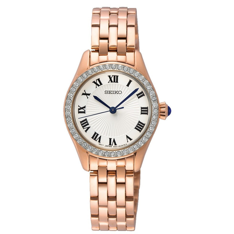 Seiko Women's SUR338 Classic Rose-Tone Stainless Steel Watch