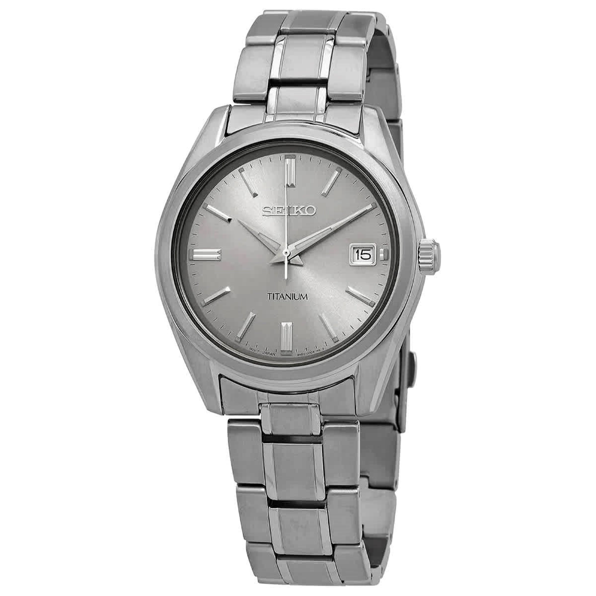 Seiko Men&#39;s SUR369 Classic Grey Titanium Watch