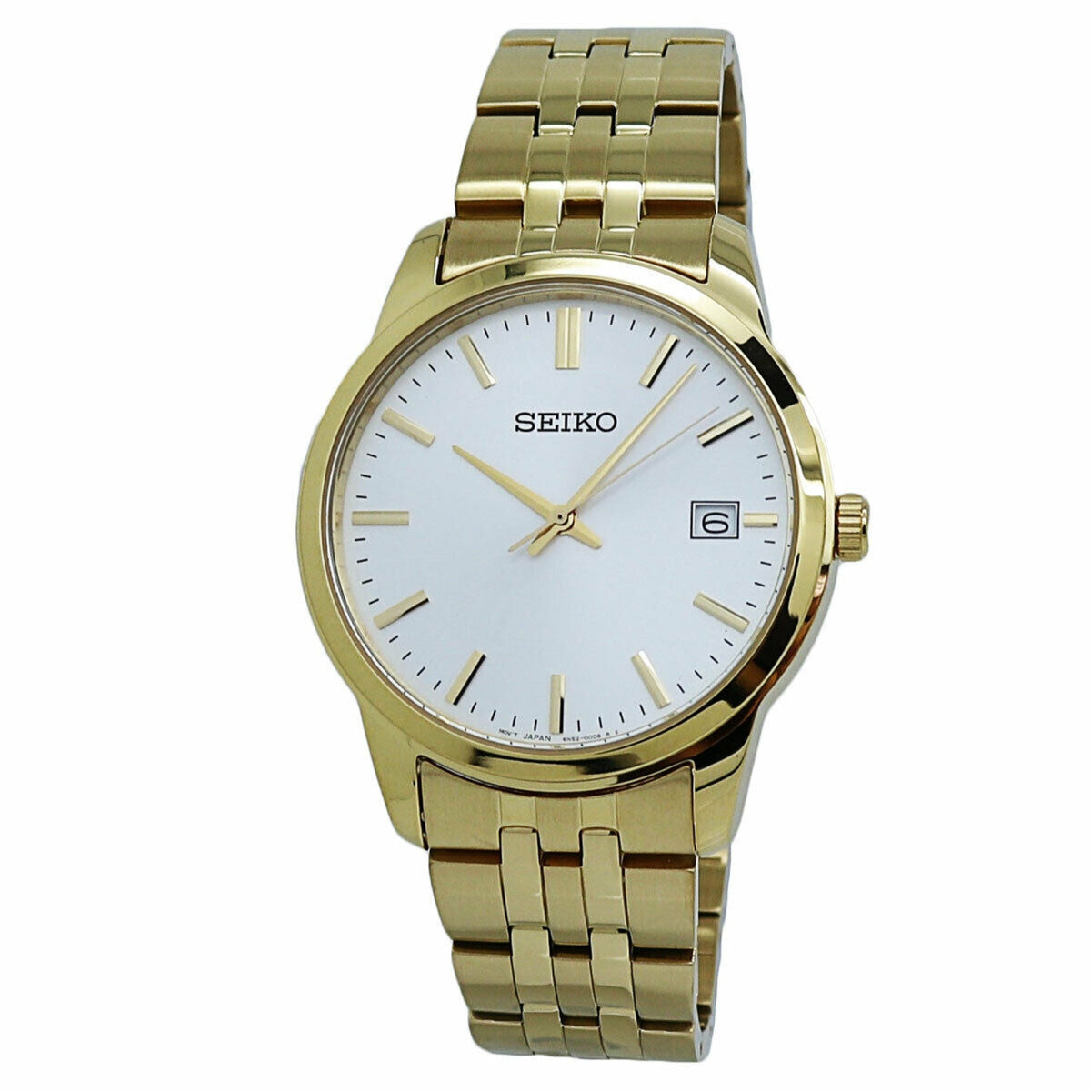 Seiko Men&#39;s SUR404 Essential Gold-Tone Stainless Steel Watch