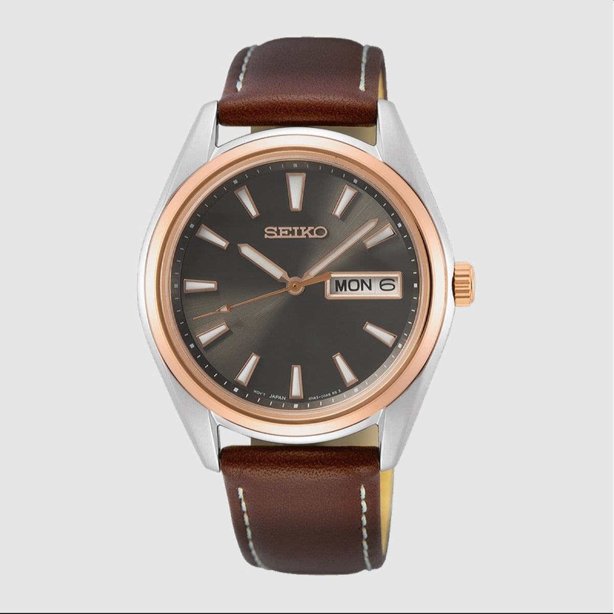 Seiko Men&#39;s SUR452 Brown Leather Watch