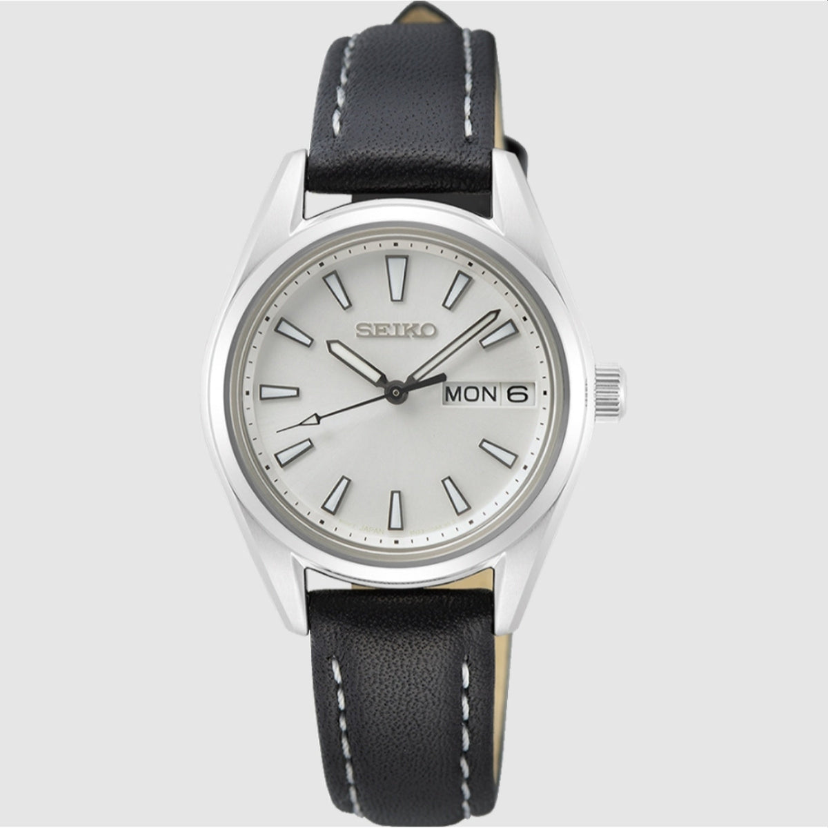 Seiko Women's SUR455 Black Leather Watch