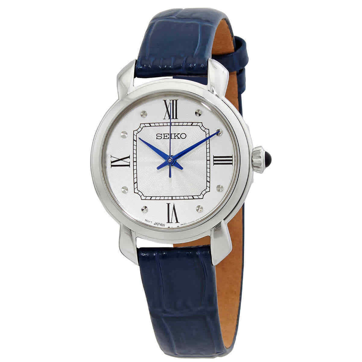 Seiko Women&#39;s SUR497P2 Seiko Quartz Blue Leather Watch