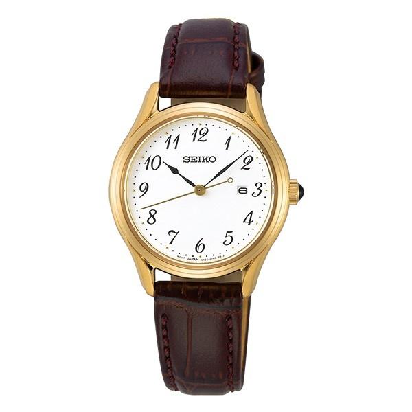 Seiko Women's SUR638 Neo Classic Brown Leather Watch