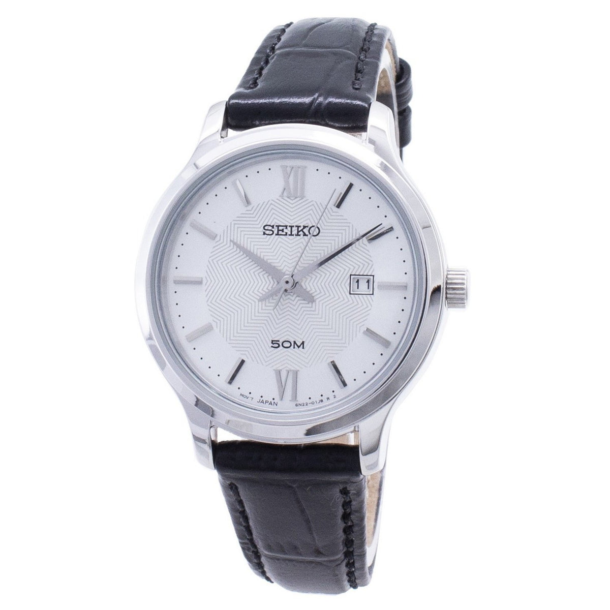 Seiko Women's SUR645 Neo Classic  Black Leather Watch