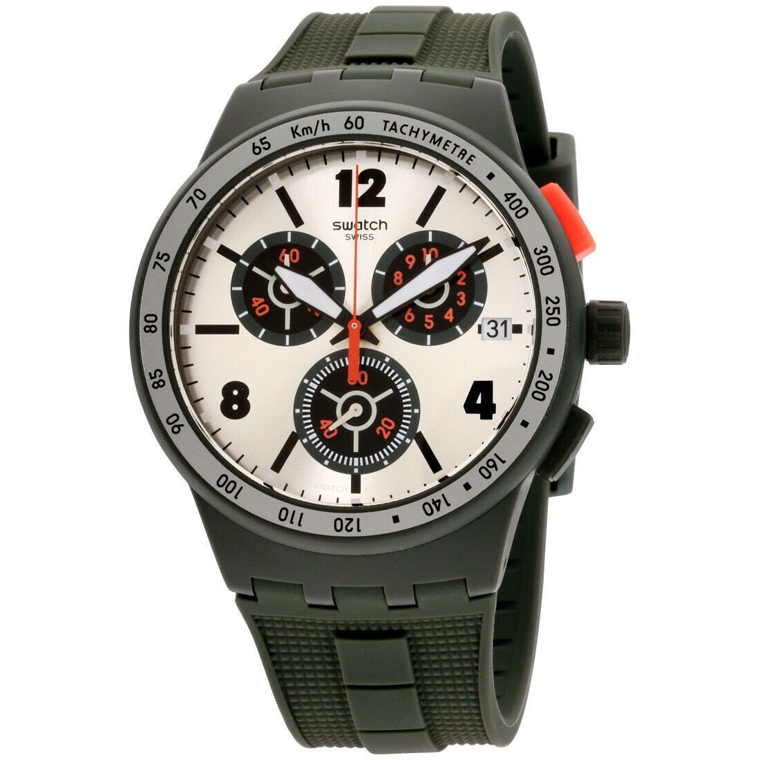 Swatch Men's SUSG405 Verdone Chronograph Green Silicone Watch