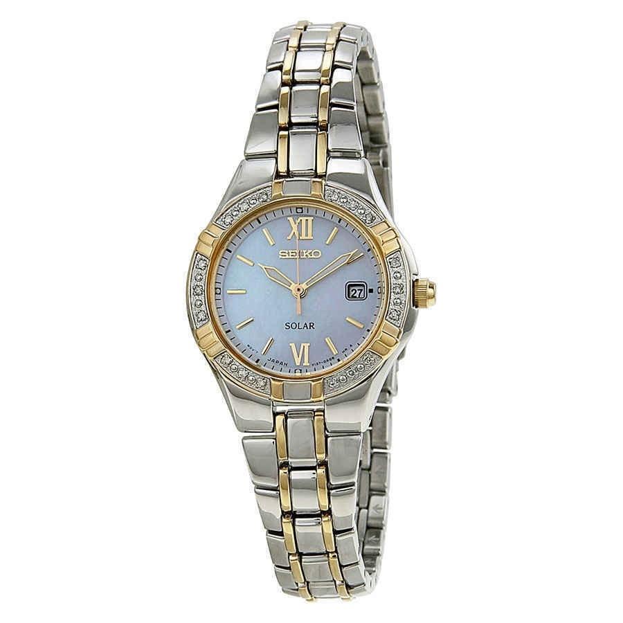 Seiko Women&#39;s SUT068 Solar Two-Tone Stainless Steel Watch
