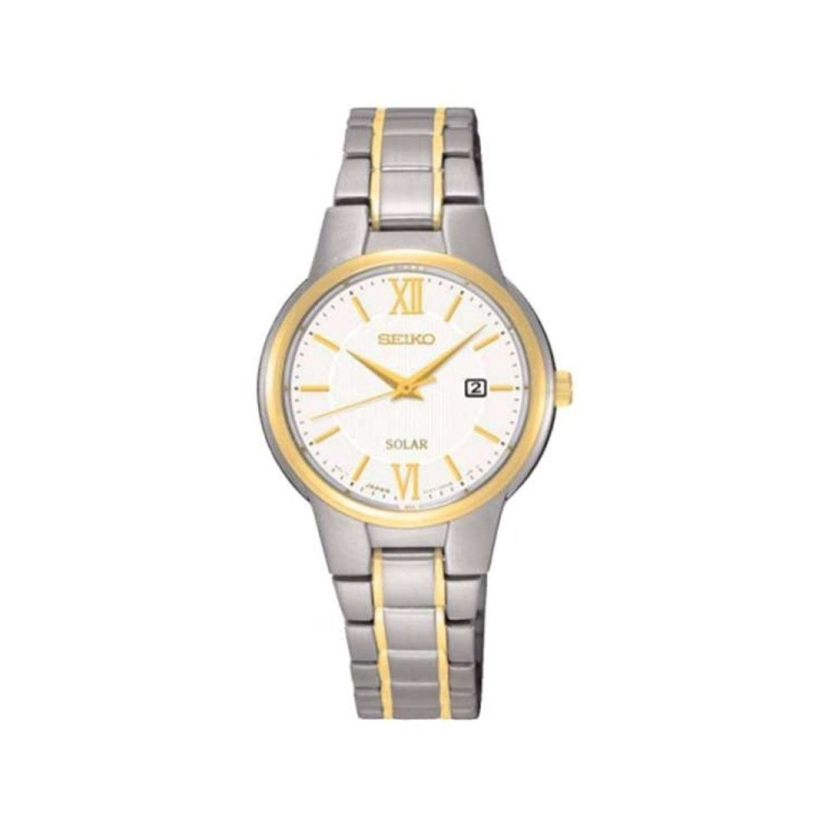 Seiko Women&#39;s SUT230 Solar Two-Tone Stainless Steel Watch