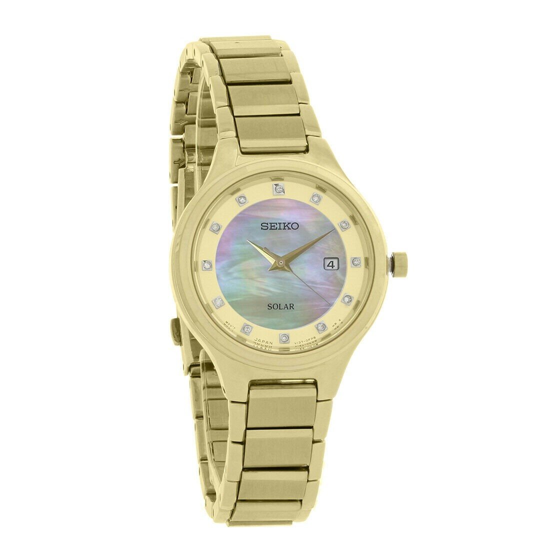 Seiko Women&#39;s SUT320 Solar Gold-Tone Stainless Steel Watch