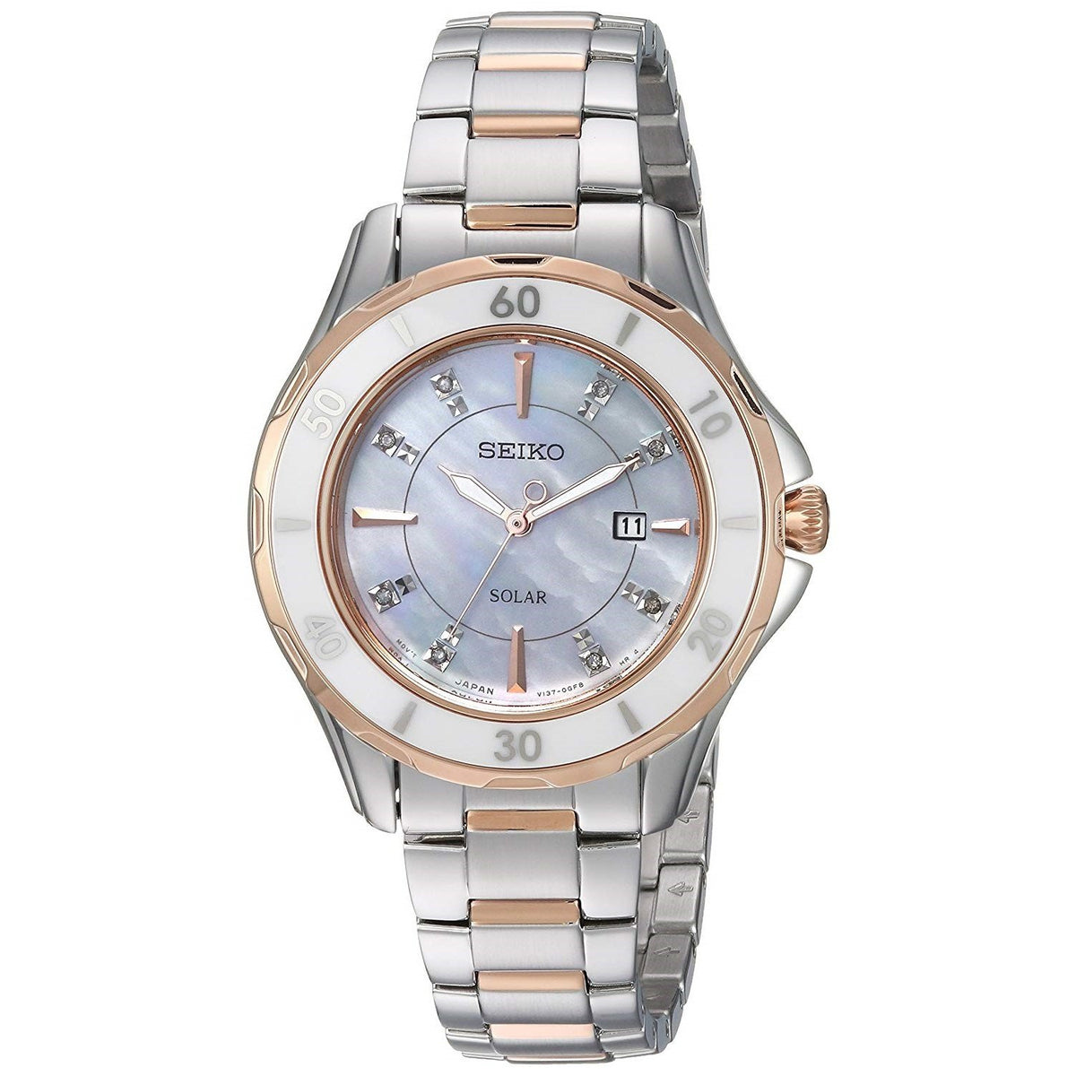 Seiko Women's SUT340 Solar Two-Tone Stainless Steel Watch