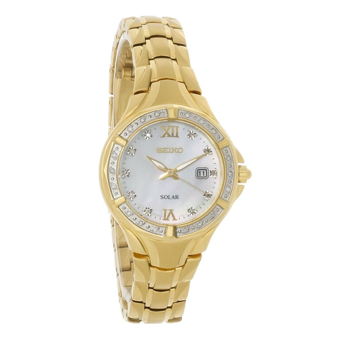 Seiko Women s SUT380 Solar Gold Tone Stainless Steel Watch Bezali