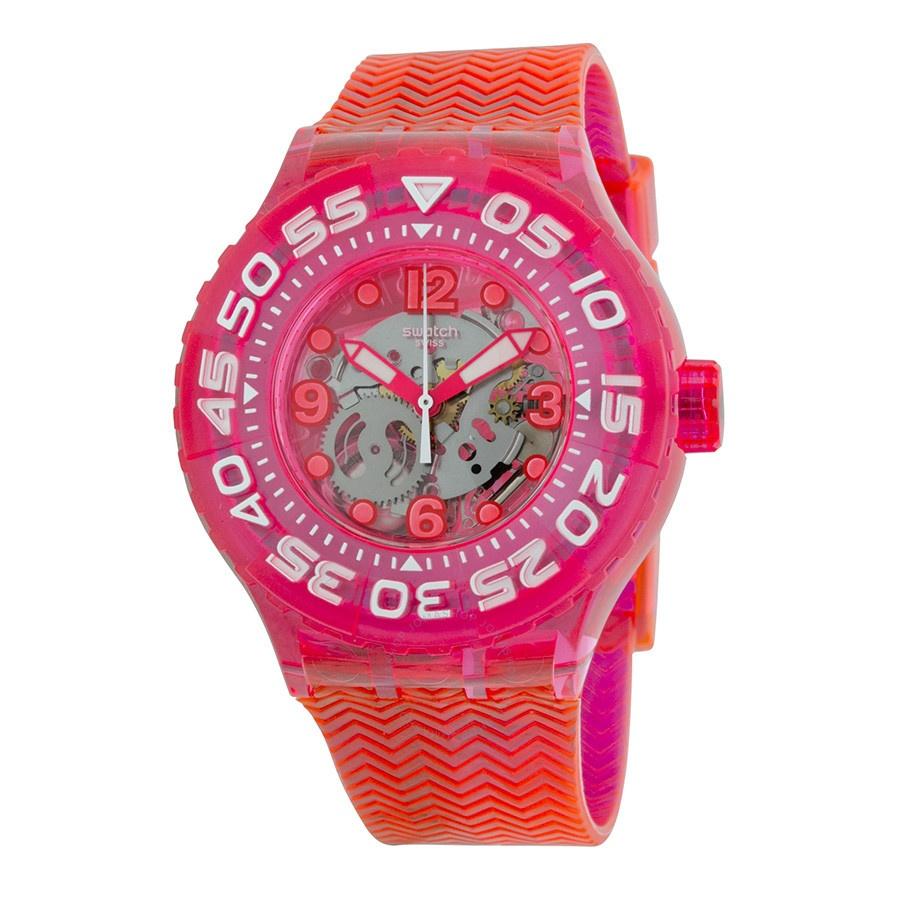 Swatch Women&#39;s SUUP100 Deep Berry Pink Plastic Watch