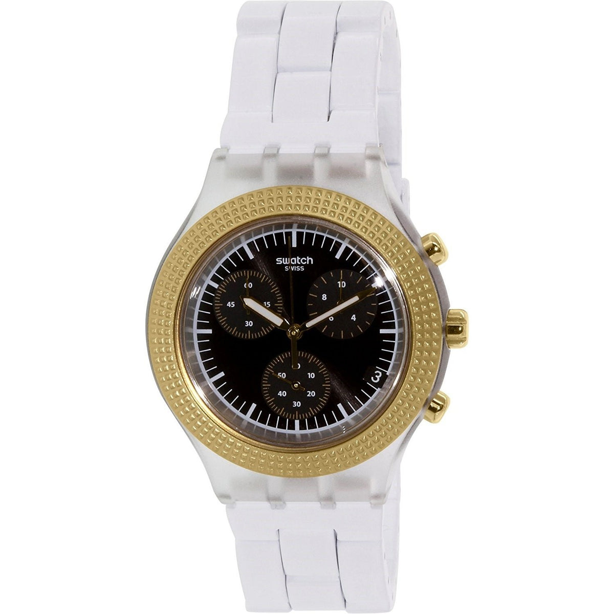 Swatch Men&#39;s SVCK4081AG Irony Chronograph White Plastic Watch