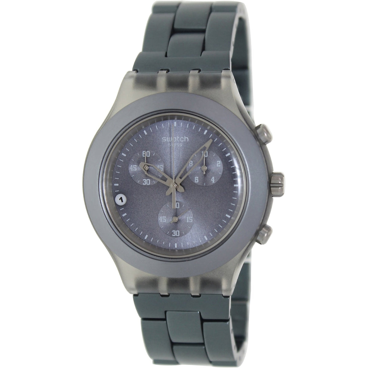 Swatch Full Blooded Smoky Grey Men&#39;s SVCM4007AG Grey Aluminium Watch